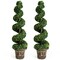 Set of 2 4FT Artificial Boxwood Spiral Topiary Trees for Indoor Outdoor Decor